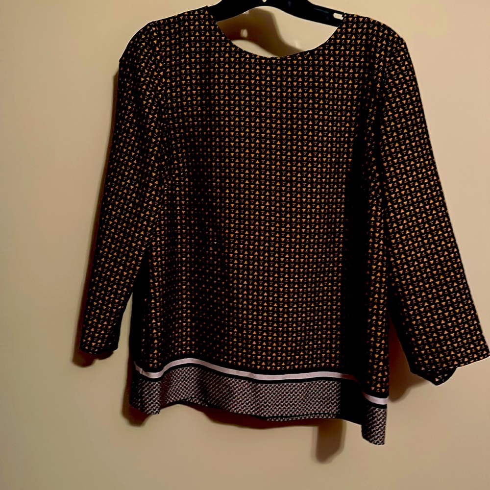 The Limited Med. orange and navy blouse